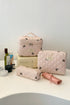 3 Piece Bow Quilted Cloth Storage Bag Set - Odaingerous